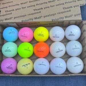 15 Crystal Golf Balls multi colored